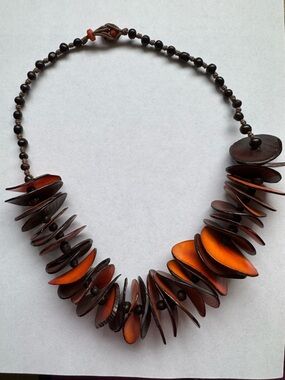 Tagua nut necklace, handmade from Colombia. New. Never worn.